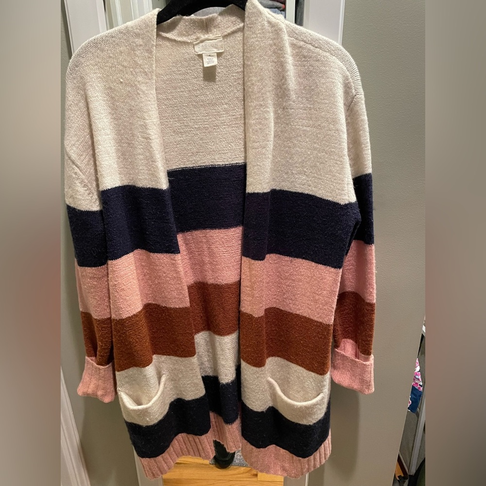 Caslon block striped cardigan